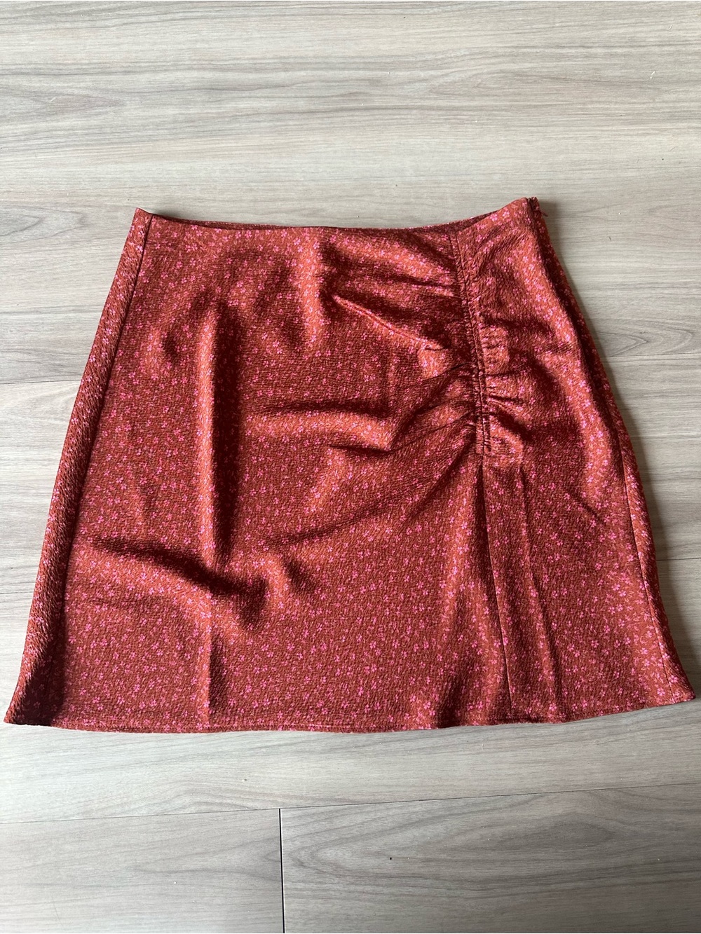 MADEWELL Hammered Satin Ruched Mini Skirt Women Size 4 NWT